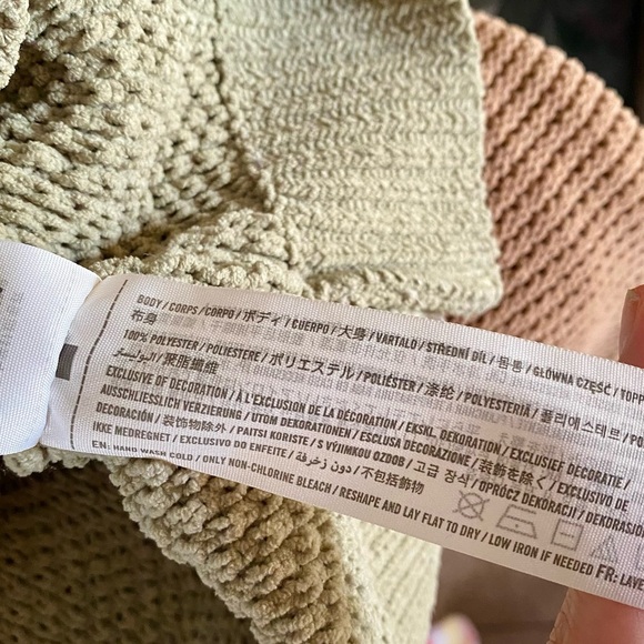 Hollister Mockneck Knitted Waffle Sweater - Pale Sage Green - Picture 9 of 12